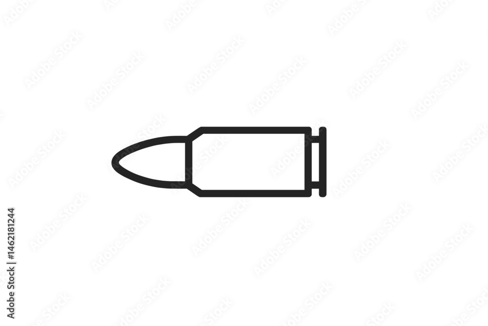 Aufkleber vector illustration of a bullet icon designed for graphic use in various contexts such as military, 