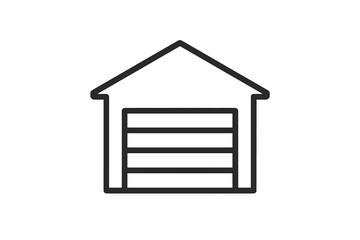 Garage icon in vector illustration style displaying a simple design suitable for various applications in a modern context