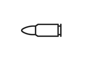 Vector illustration of a bullet icon designed for graphic use in various contexts such as military, security, or ammunition related themes