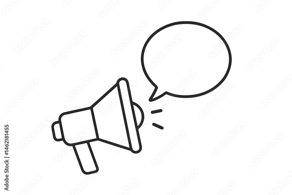 Poster vector illustration of a megaphone with a speech bubble designed for communication concepts and anno