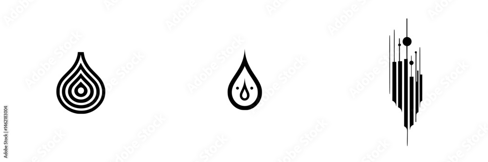Poster unique vector illustrations of drop shapes representing various design concepts for creative project