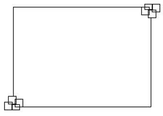 Simple Frame Design: Clean and modern illustration of a simple rectangular frame with decorative corner elements, ideal for various design applications.