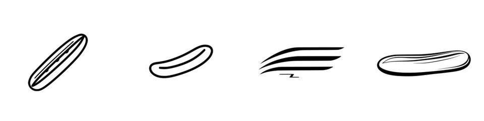 Fototapeta premium Practical vector illustration of various hot dog shapes in a minimalist style