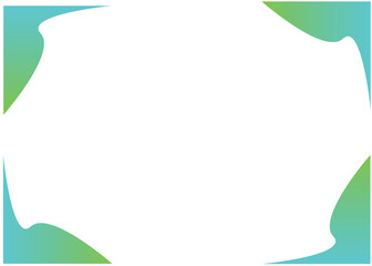 Obraz premium Abstract Frame in Gradient Hues: A simple, minimalist design featuring a curved border with subtle gradient of teal to green tones.