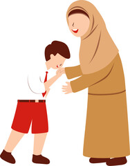 Studet and Teacher Showing Respect and Affection