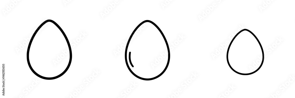 Poster vector illustration icons of various egg shapes displaying distinct designs