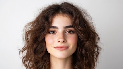 Fototapeta premium Young woman with healthy, curly hair