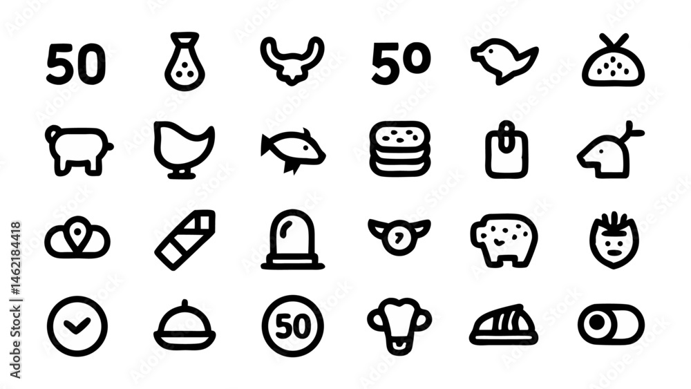 Poster this set of conceptual icons in flat linear design style offers clarity and modern aesthetics for cr