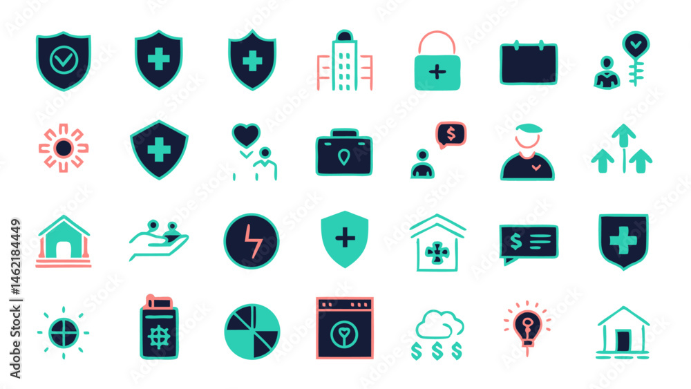 Poster beautifully crafted conceptual vector icons in a clean flat linear style, ideal for enhancing websit