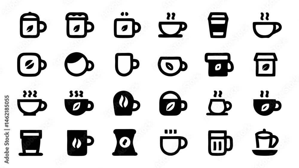 Poster set of conceptual icons presented in a clean flat linear vector style ideal for infographics web des