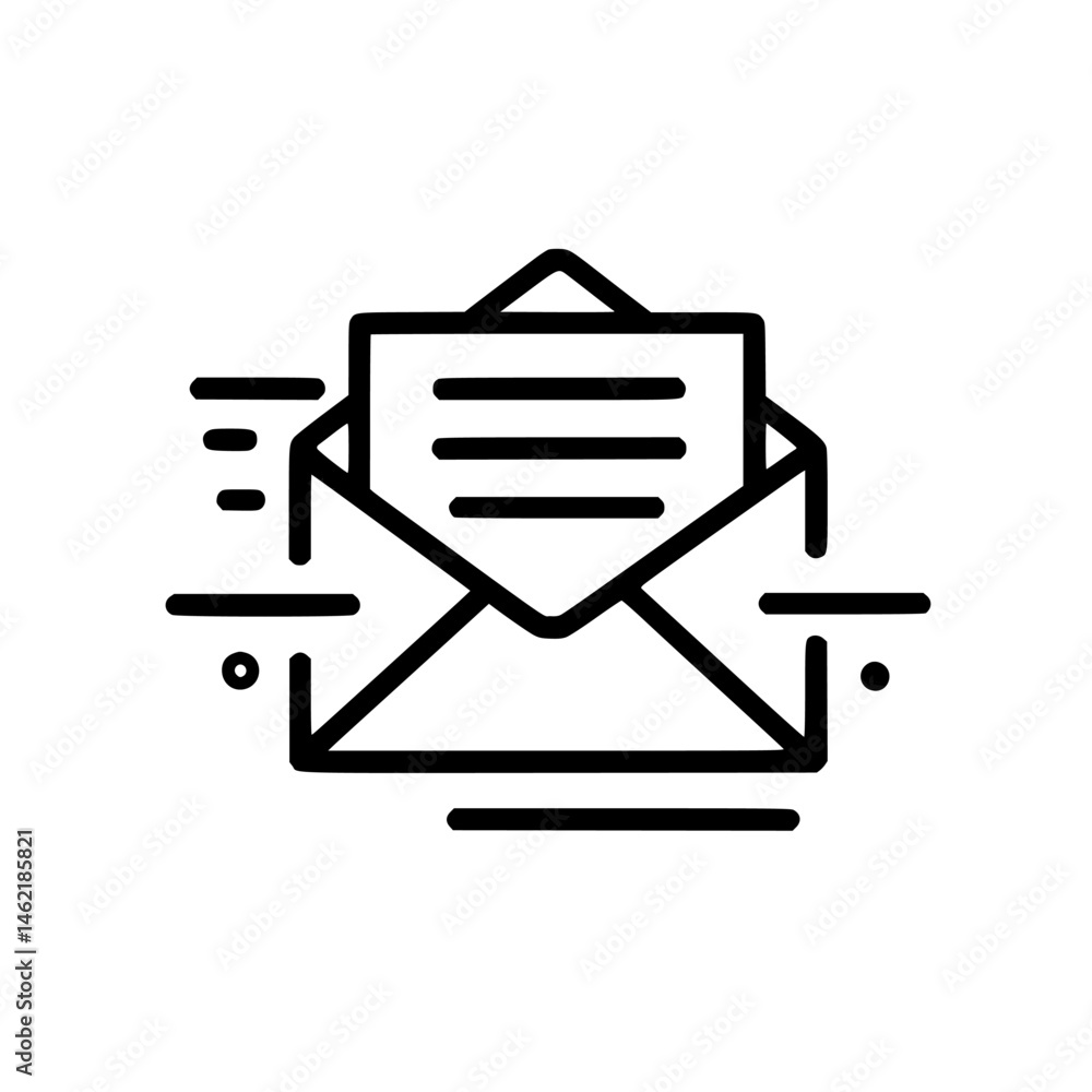 Poster vector illustration of an envelope symbolizing communication and delivery in a modern design style