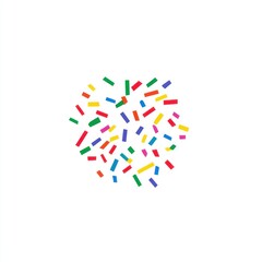Colorful Confetti Sprinkled on White Background
