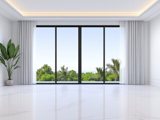 Fototapeta premium Modern Empty Room with View