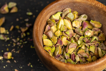 pistachios for cooking , chopped into pieces crispy pistachios with salt