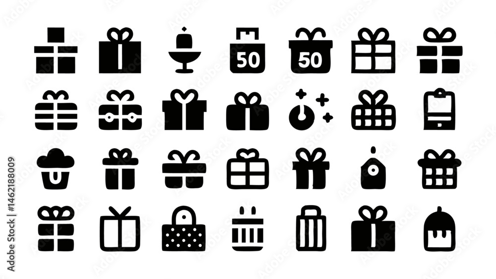 Poster set of conceptual vector icons in flat linear style, perfect for any digital design project requirin