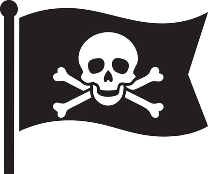 recommend clip art: Pirate flag a skull with crossbones silhouette, skull and crossbones flag icon, vector illustration