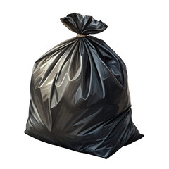 The Sealed Waste Repository: A tightly sealed, black trash bag ready for disposal, emblematic of waste management and responsible environmental practices.