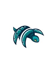 Obraz premium Colorful Sea Turtle Vector Illustration for Marine Life Logo Design: Eco-Friendly Ocean Artwork