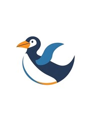 Obraz premium Vibrant Cartoon Bird Logo Illustration: Modern, Playful, and Customizable for Branding and Marketing