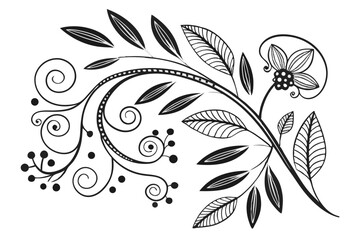 59 Black and white line art, organic shapes, flowing curves, botanical illustrations, abstract floral designs, delicate linework, intricate patterns, nature-inspired forms, minimalist drawing, elegant