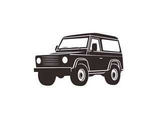 Vintage Black Off-Road SUV Illustration - Rugged Expedition Adventure