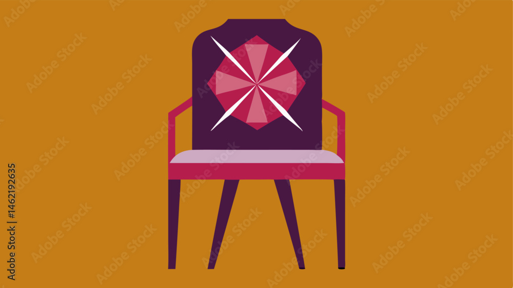 Poster front view a straightforward front view of the chair showcasing its backrest and the ten spindly leg
