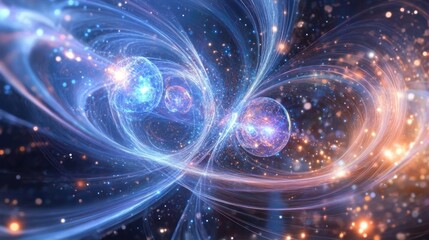 Fototapeta premium Quantum Entanglement: A Dance of Subatomic Particles