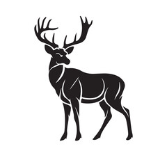 Majestic Deer Silhouette with Antlers