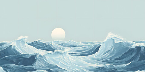 Light Blue Wave Texture Background - Sky & White Digital Art for Web Design and Branding
