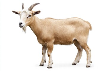 Fototapeta premium High-quality photo of a goat, clean backdrop, great for Islamic festivals and livestock visual