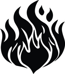 Fire Silhouette Vector Outline for Designs