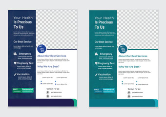 PrintModern Medical health care A4 flyer, Template design for print	
