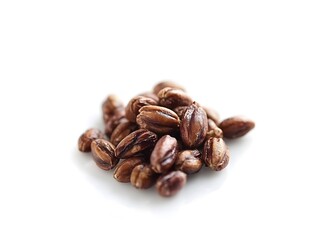 Obraz premium Gourmet Coffee Beans: Artisanal Roasting and Aroma in Food Photography - Discover Organic, Sustainable, and Eco-Friendly Dark Roast for Coffee Enthusiasts
