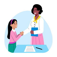 Fototapeta premium A flat style illustration showing student appreciation