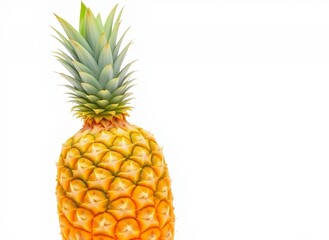 Fototapeta premium Bright Yellow Pineapple on White Background