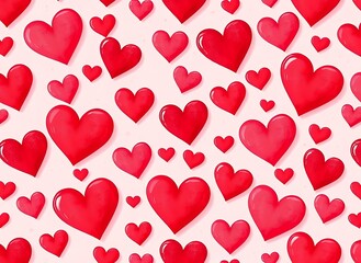 Vibrant Red Heart Pattern
