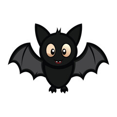 Black bat icon on white background
