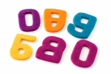 Naklejka premium Colorful felt numbers educational image