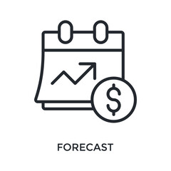 Forecast Icon Outline Style. Vector Illustration For Graphic Design
