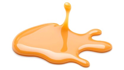 A light orange liquid spills, creating a dynamic splash with a single droplet ascending