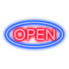 Open LED neon sign. LED sign. Open signboard 