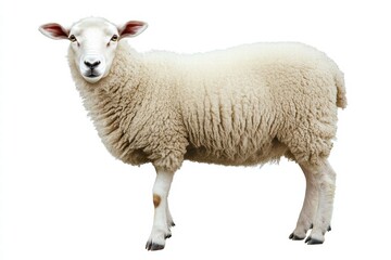Obraz premium Ultra-realistic sheep portrait isolated on white, perfect for any project