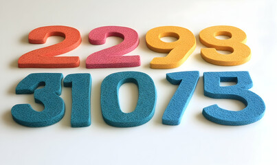 Colorful foam numbers for learning