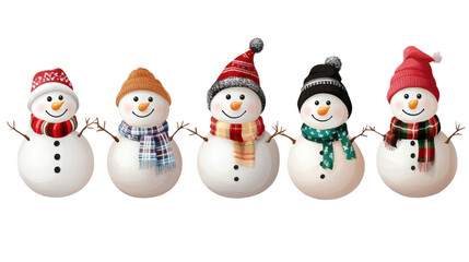 snowman on the snow isolated on white background 