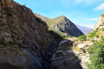 Maipo Canyon, Santiago - Chile - 04 21 2025 - Cajón del Maipo Landscape. Embalse el Yeso area. San...