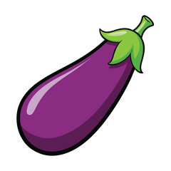 Fresh eggplants icon on white background