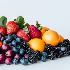 Fototapeta premium Colorful fresh fruit and berry mix