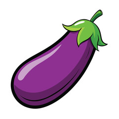Fresh eggplants icon on white background