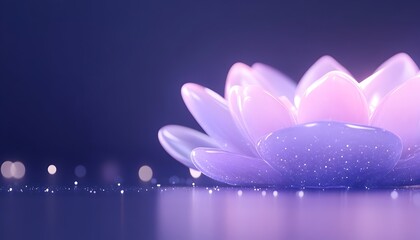 Glowing purple and pink lotus flower on dark background