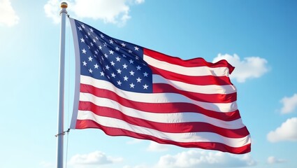 Obraz premium American Flag Waving in Sky